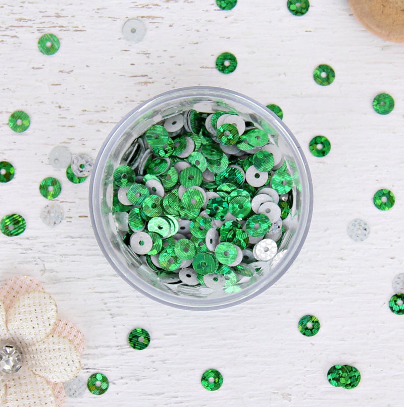 HotFix Loose Sequins - 4MM Green Hologram - Threadart.com