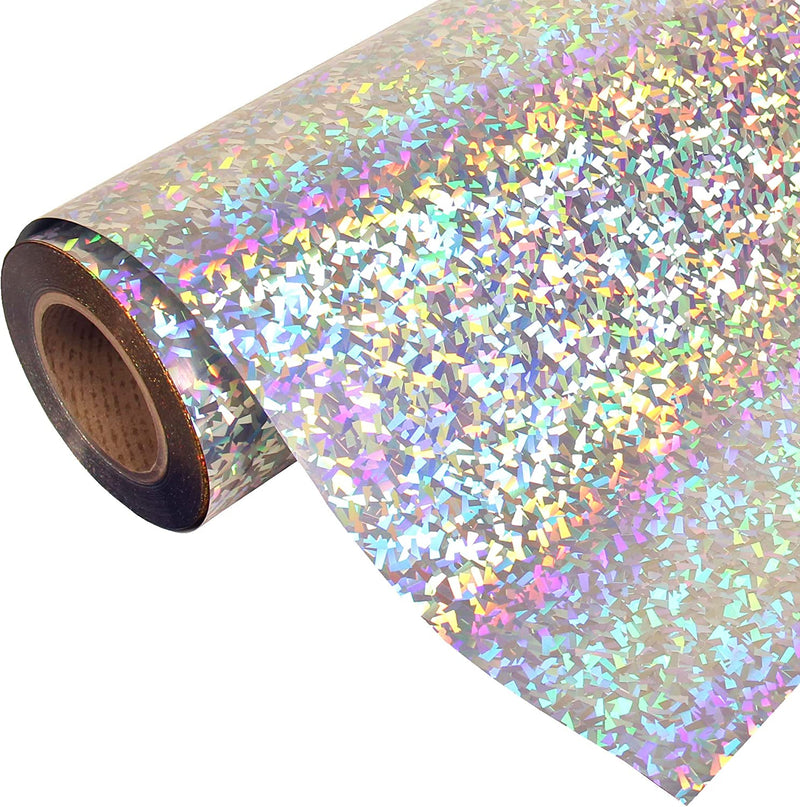 Holographic Crystal Silver 20" Heat Transfer Vinyl Film By The Yard - Threadart.com