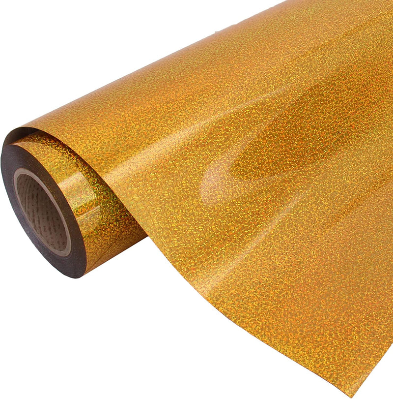 Holographic Gold 20" Heat Transfer Vinyl Film By The Yard - Threadart.com