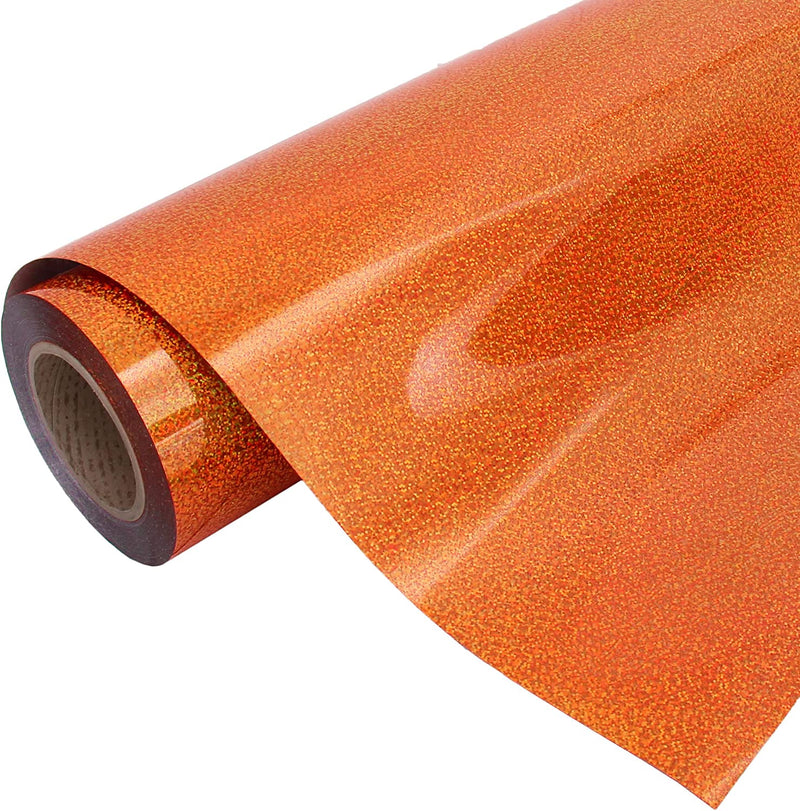 Holographic Orange 20" Heat Transfer Vinyl Film By The Yard - Threadart.com