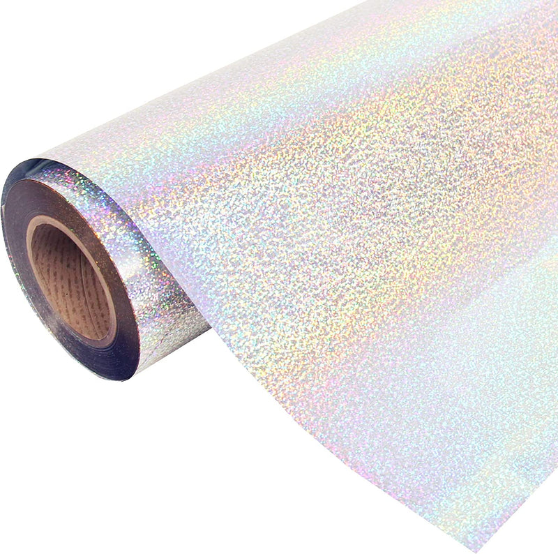 Holographic Silver 20" Heat Transfer Vinyl Film By The Yard - Threadart.com