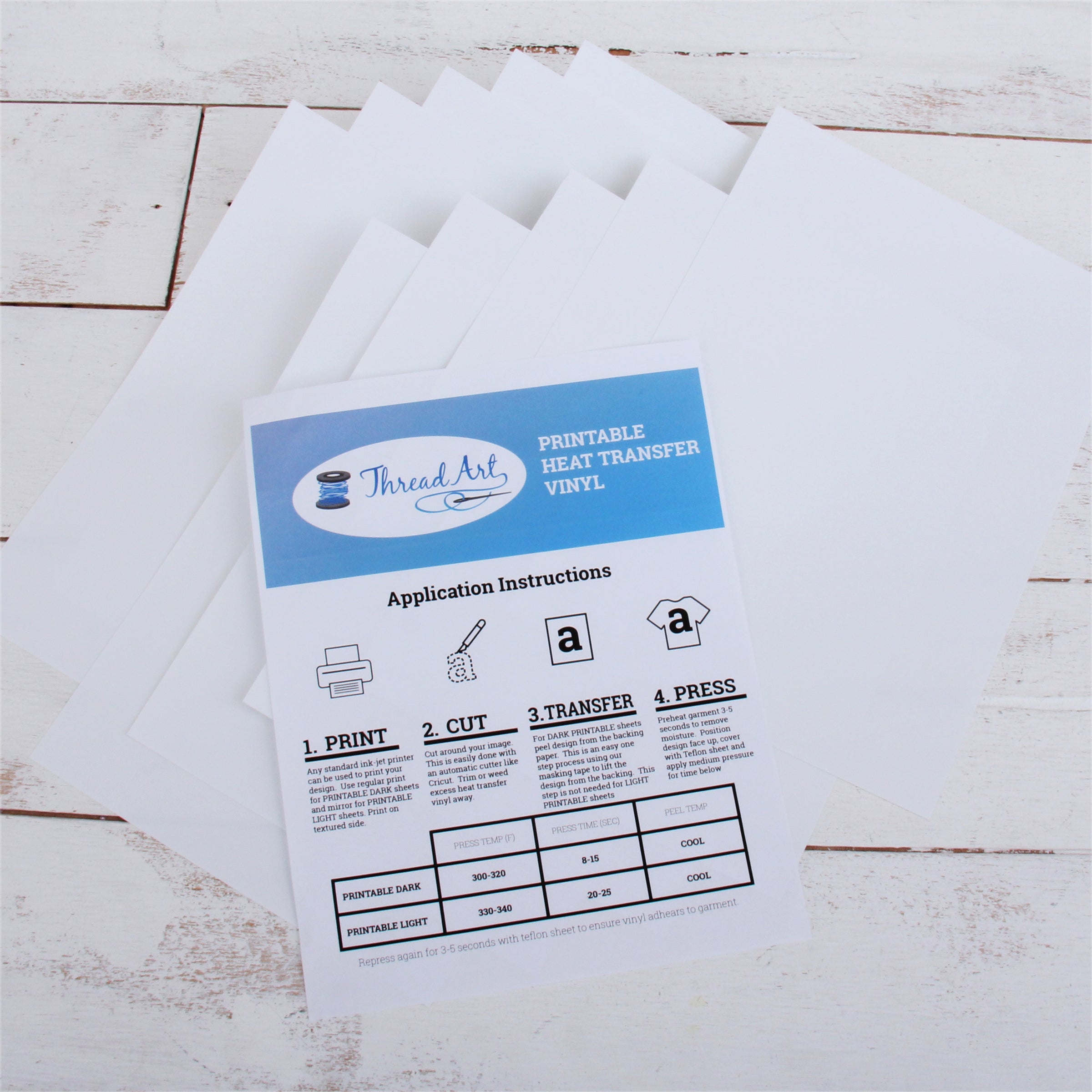 10 Mask Transfer Sheets for for Printable Vinyl for Dark Colored Fabri ...