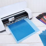 Aqua Glitter Iron On Vinyl - Pack of Heat Transfer Sheets - Threadart.com