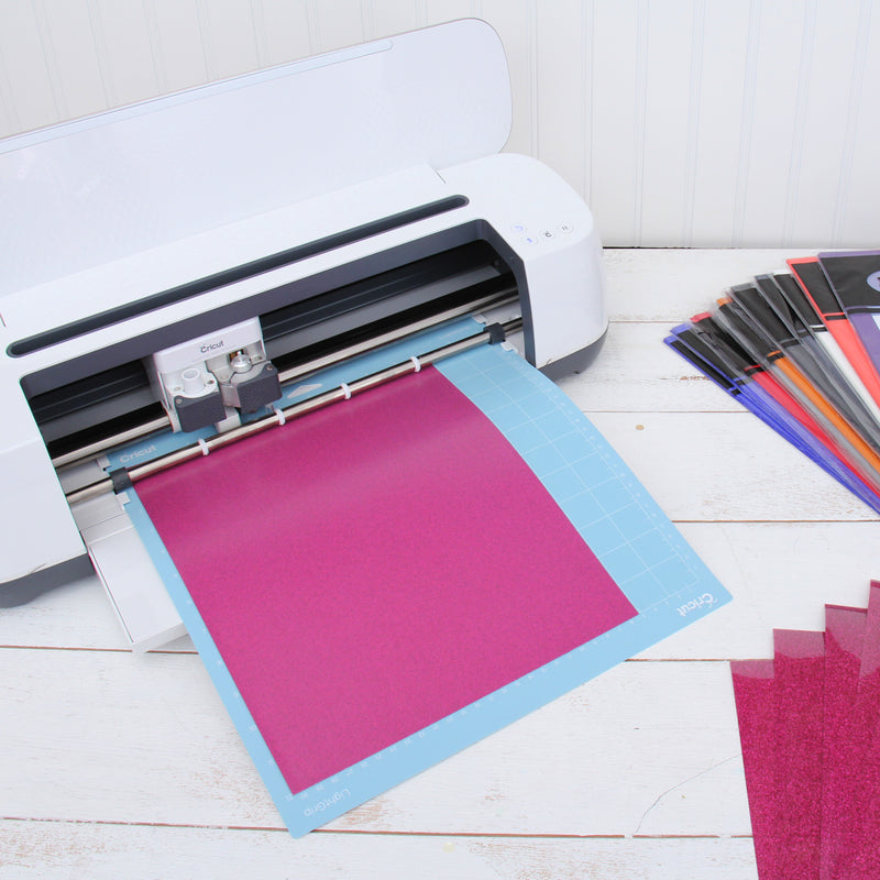 Hot Pink Glitter  Iron On Vinyl - Pack of Heat Transfer Sheets - Threadart.com