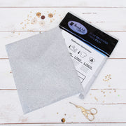 Silver Glitter  Iron On Vinyl - Pack of Heat Transfer Sheets - Threadart.com
