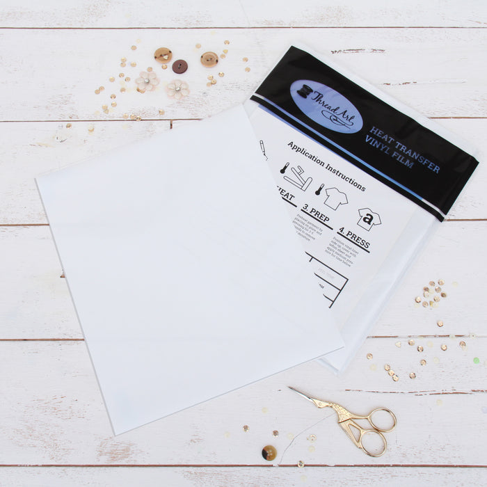 White Glitter  Iron On Vinyl - Pack of Heat Transfer Sheets - Threadart.com
