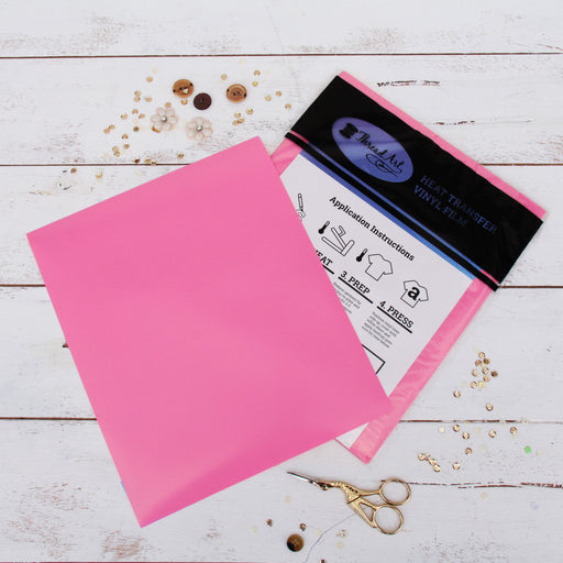Pink Iron On Vinyl - Heat Transfer Pack of  Sheets - Threadart.com