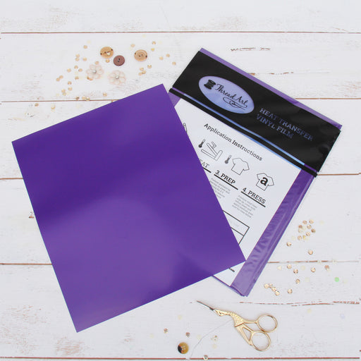 Purple Iron On Vinyl - Heat Transfer Pack of  Sheets - Threadart.com