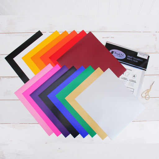 Rainbow Solid Color Iron On Vinyl - Heat Transfer Variety Pack - Threadart.com