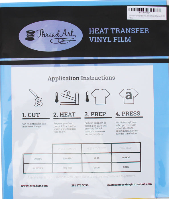Pastel Solid Color Iron On Vinyl - Heat Transfer Variety Pack - Threadart.com