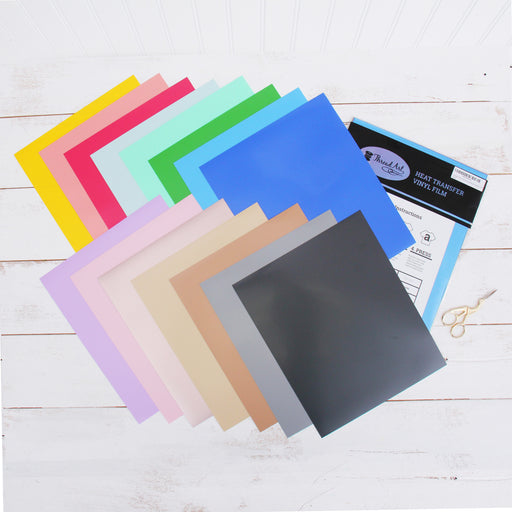 Pastel Solid Color Iron On Vinyl - Heat Transfer Variety Pack