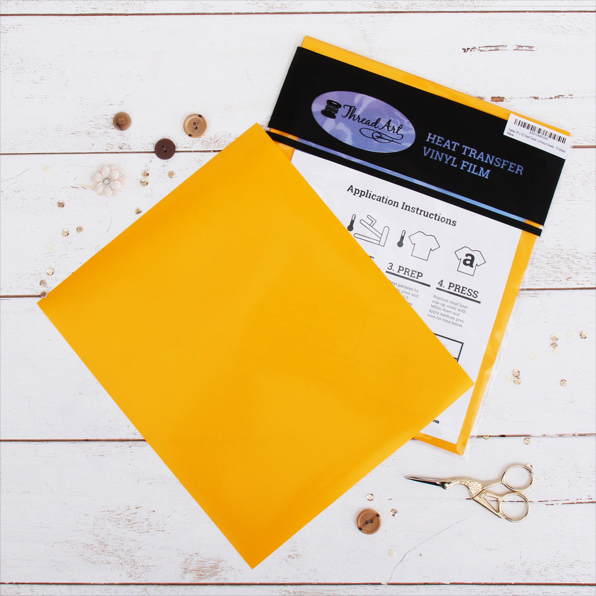 Yellow-Orange Iron On Vinyl - Heat Transfer Pack of Sheets —