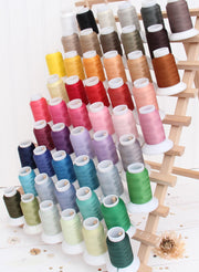 50 Colors of Wooly Nylon Thread Set - 1000 Meter Spools - Threadart.com