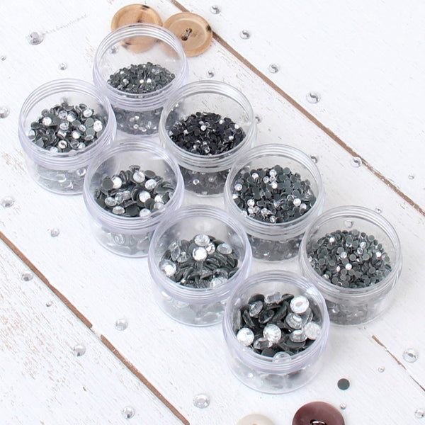 Hot Fix Rhinestones Crystal Set - All 8 Sizes - SS6, SS8, SS10, SS12, SS16, SS20, SS30, SS34 - Threadart.com