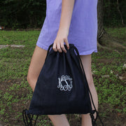 Set of 3 Cotton Drawstring Tote Bag - Denim - Threadart.com