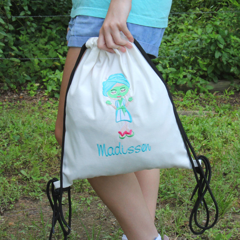 Canvas Cinch Drawstring Tote Bag BackPack - Natural - Threadart.com
