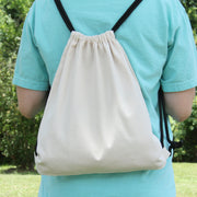 Set of 3 Cotton Drawstring Tote Bag - Natural - Threadart.com