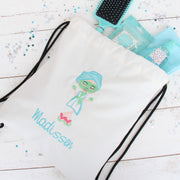 Set of 3 Cotton Drawstring Tote Bag - Natural - Threadart.com