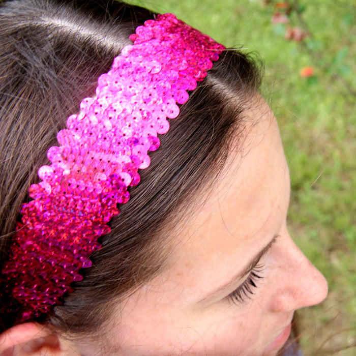 Stretch Sequin Roll - 1in - Bright Pink - 10 meters (11 yards) - Threadart.com