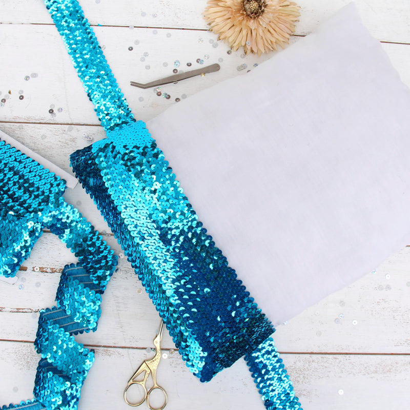 Stretch Sequin Roll - 1in - Green - 10 meters (11 yards) - Threadart.com