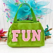 26 Letter Set of Pink Chenille Letter Patches - Iron-On Full Alphabet  - Small 5.5 cm Chenille with Gold Glitter - Threadart.com