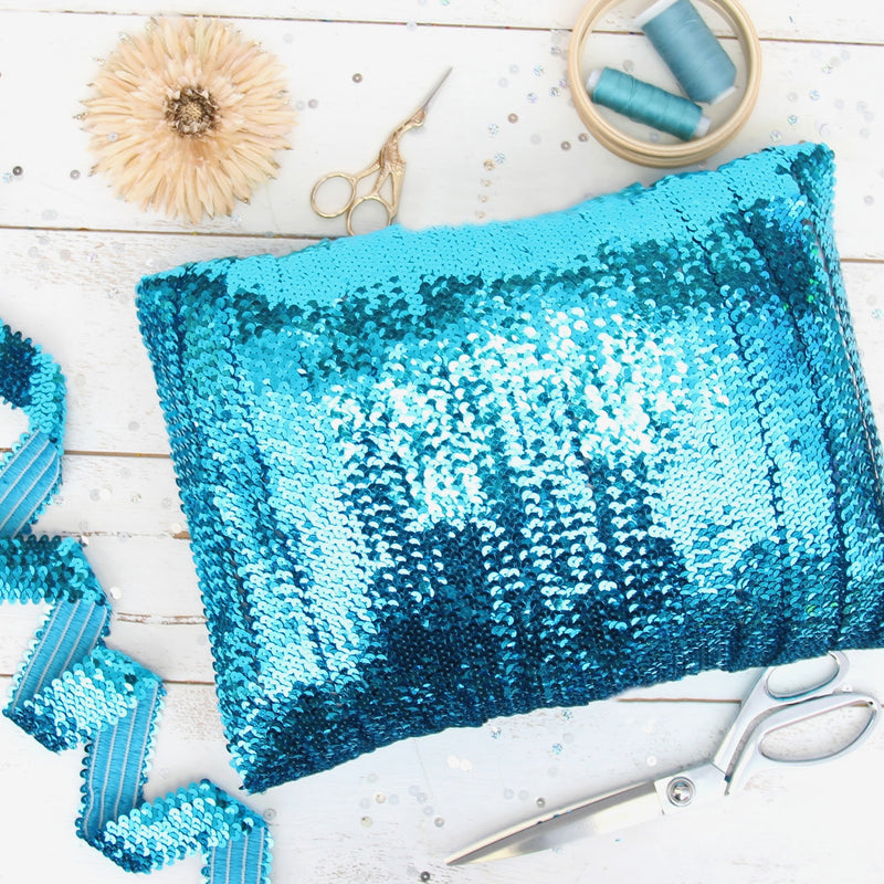 Stretch Sequin Roll - 1 1/2in - Aqua - 10 Meters (11 Yards) - Threadart.com