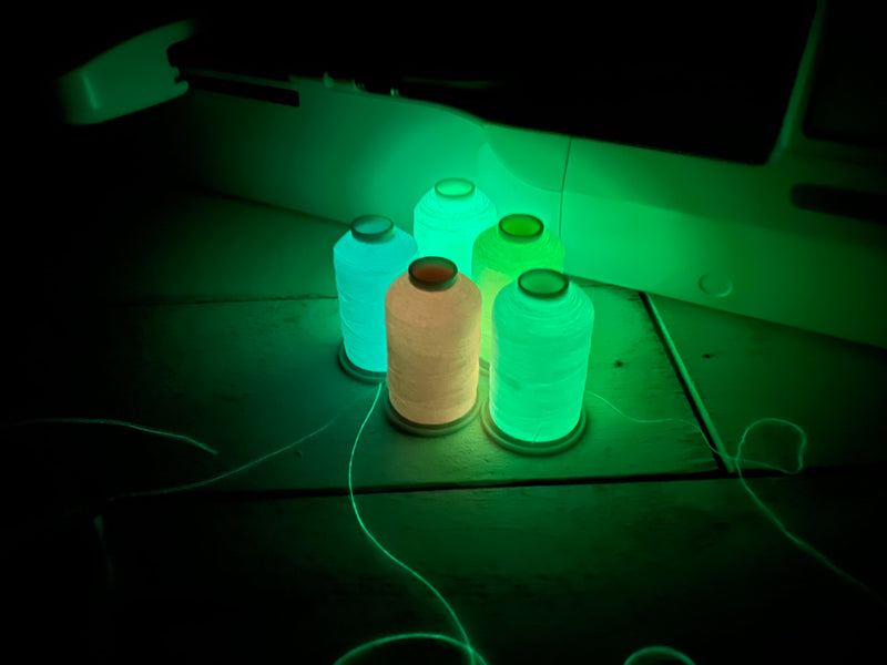 Glow In The Dark Machine Embroidery Thread Set - 8 Colors - Threadart.com