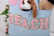 Pink Chenille Letter Patches - Sets of 3 Letters - Large 8 cm Chenille with Gold Glitter - Threadart.com
