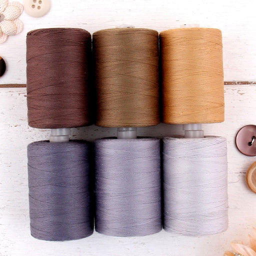Sewing Threads - 10 Large Spools of Polyester Thread for Hand, Quilting &  Sewing Machine - Shades of Brown Plus Natural Color - 1000 Yards Per Spool
