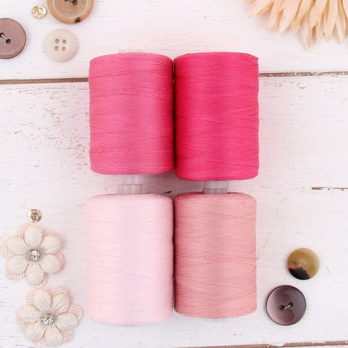 Cotton Quilting Thread Set - 4 Pink Tones - 1000 Meters - Threadart.com