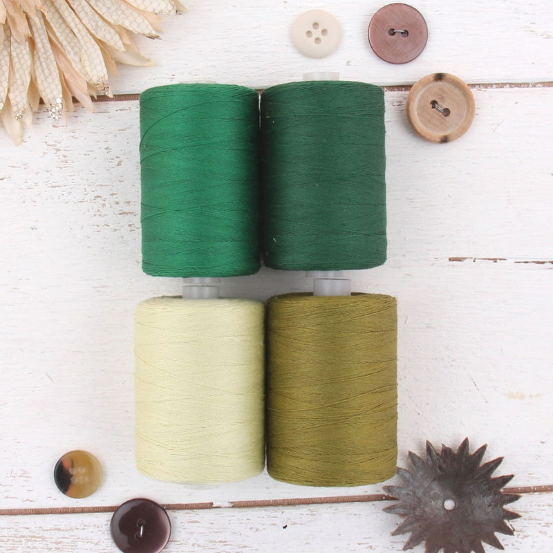 Cotton Quilting Thread Set - 4 Green Tones - 1000 Meters - Threadart.com