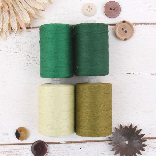 Cotton Quilting Thread Set - 4 Green Tones - 1000 Meters - Threadart.com