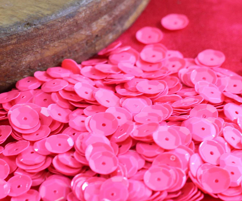 Loose Cup Neon Sequins - 4mm - Yellow - 5 Gross - Threadart.com