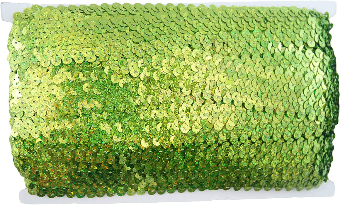 Stretch Sequin Roll - 1 1/2in - Lime Green - 10 meters (11 yards) - Threadart.com