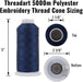 Large Polyester Embroidery Thread No. 414 - Silver Grey- 5000 M - Threadart.com