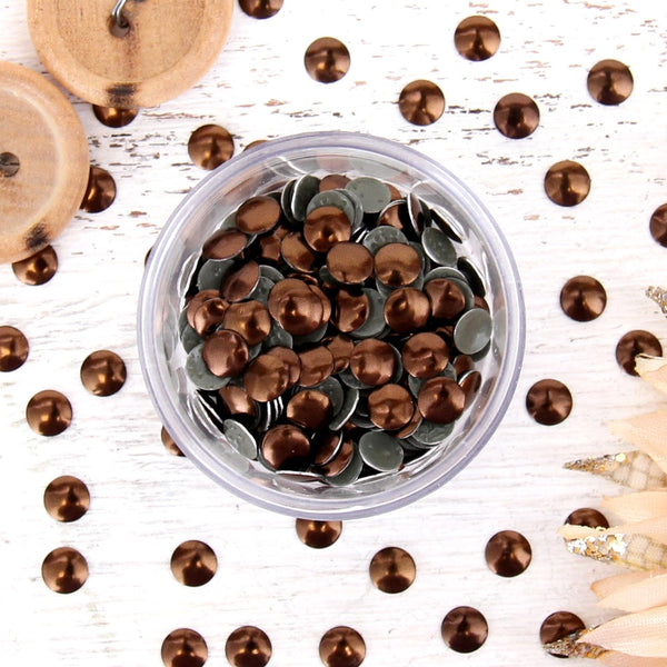 Hot Fix Metallic Nailheads 4mm Coffee - 4 gross - Threadart.com