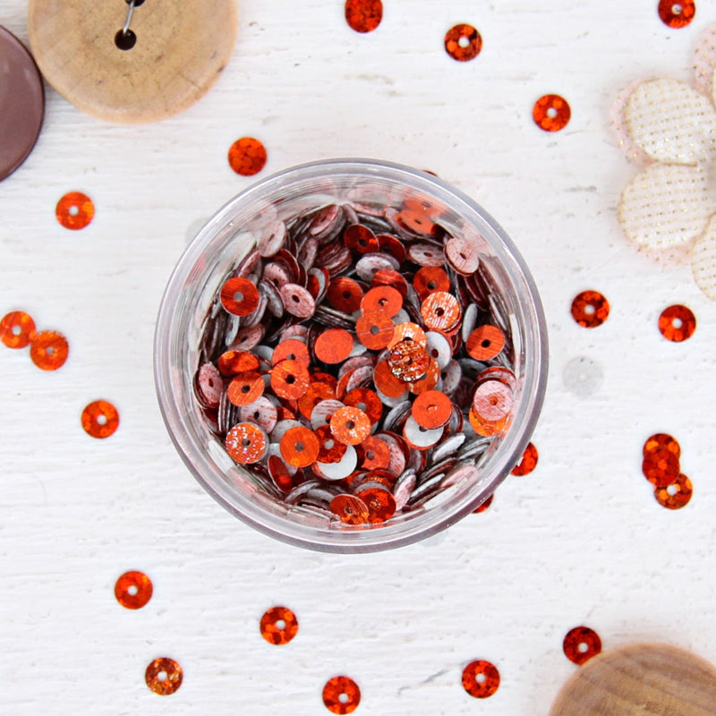 HotFix Loose Sequins - 6MM Orange Hologram - Threadart.com