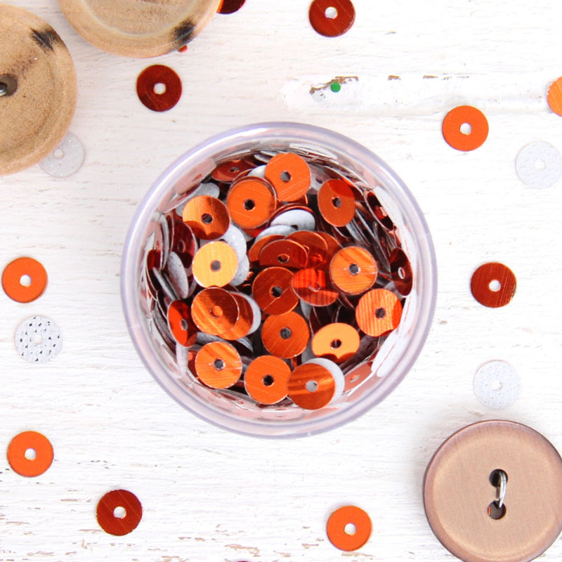 HotFix Loose Sequins - 6MM Orange Metallic - Threadart.com