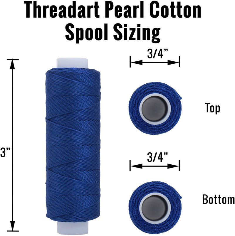Perle (Pearl) Cotton Thread  - Size 8 - Moss Green - 75 Yard Spools - Threadart.com