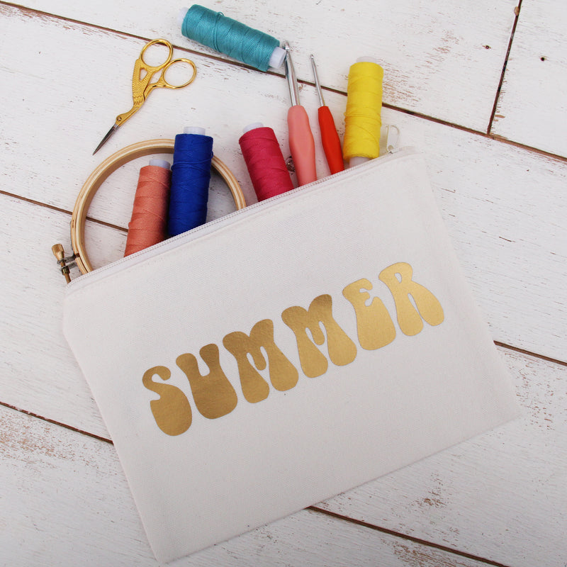 Personalized Canvas Zipper Pouch - Custom Name or Word - Threadart.com