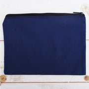 Blank Large Canvas  Pouch With Zipper - Navy- For Pencils, Makeup, Crafts and More - Threadart.com