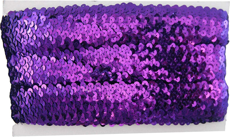Stretch Sequin Roll - 1 1/2in - Purple - 10 Meters (11 Yards) - Threadart.com