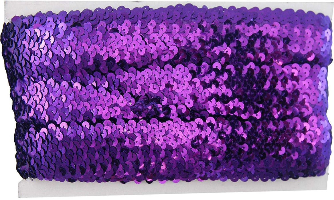 Stretch Sequin Roll - 1in - Purple - 10 Meters (11 Yards) - Threadart.com