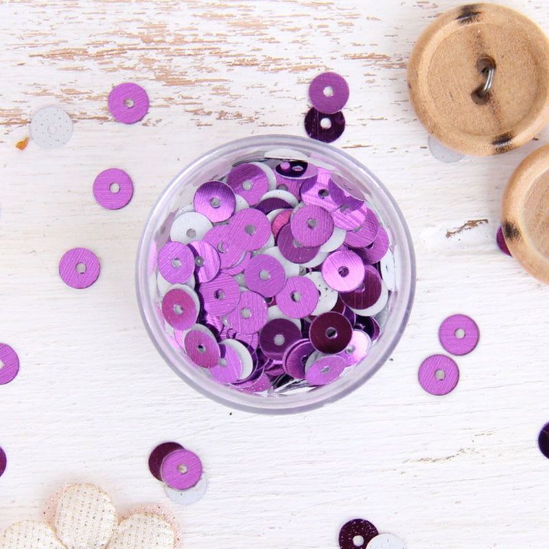 HotFix Loose Sequins - 6MM Purple Metallic - Threadart.com