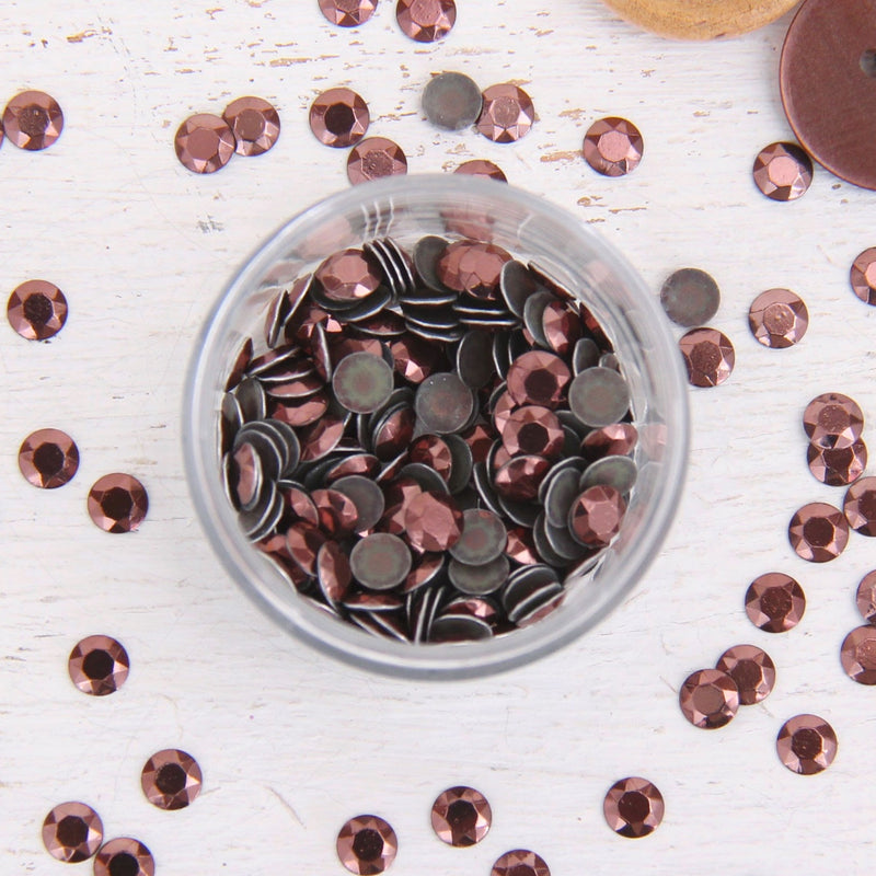 Hot Fix Metallic Rhinestones 5mm Coffee - 2 gross - Threadart.com