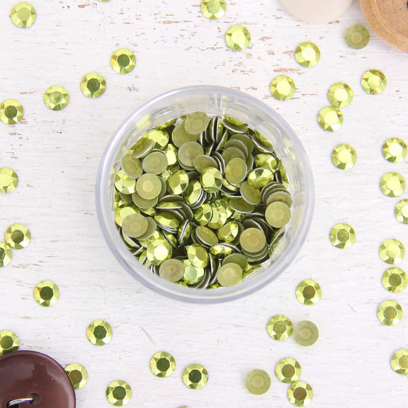 Hot Fix Metallic Rhinestones 4mm Peridot - 4 gross - Threadart.com