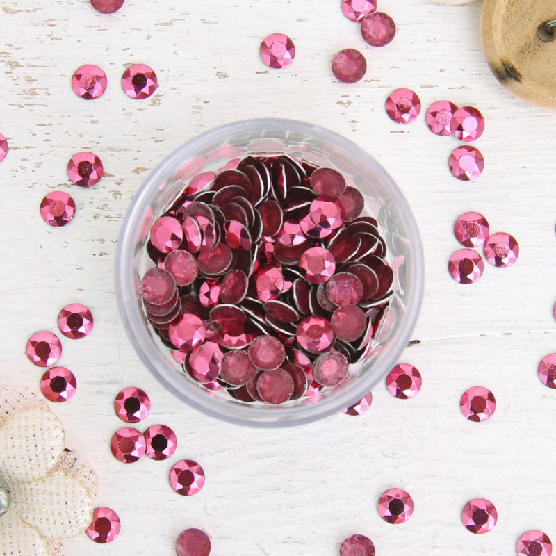 Hot Fix Metallic Rhinestones 5mm Pink - 2 gross - Threadart.com