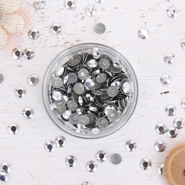 Hot Fix Metallic Rhinestones 6mm Silver - 1 gross - Threadart.com