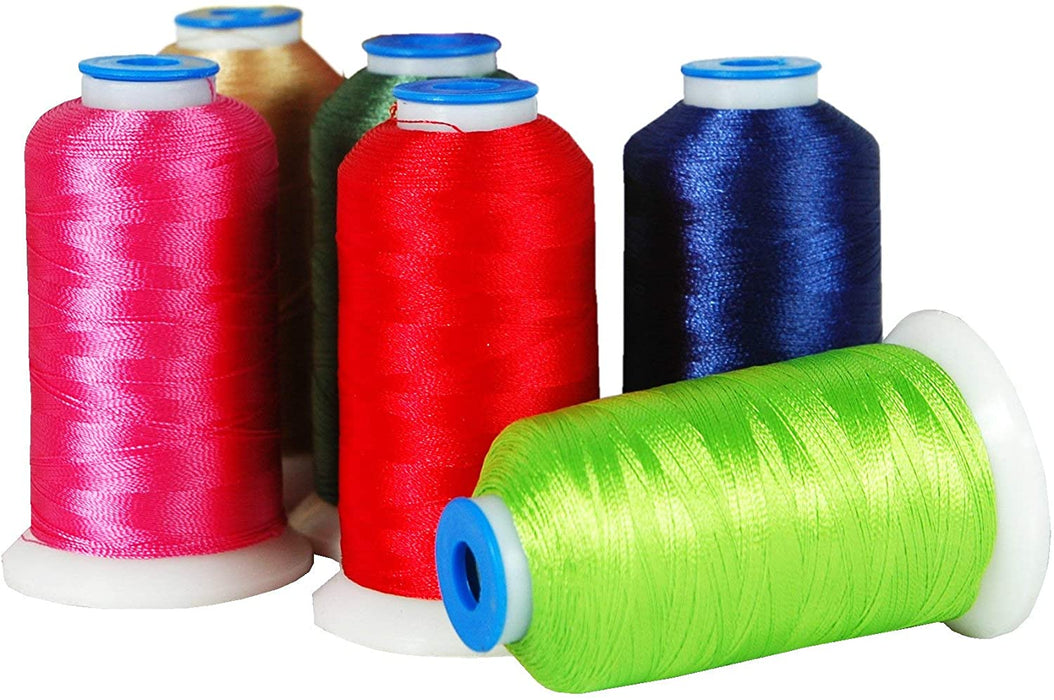 Ciieeo 5 Rolls Polyester Thread for Sewing Machines Variegated Embroidery  Thread red Embroidery Thread Rainbow Color Reflective Glitter Thread White