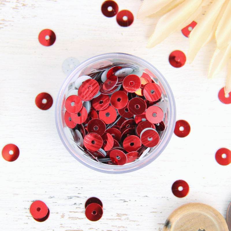 HotFix Loose Sequins - 6MM Red Metallic - Threadart.com